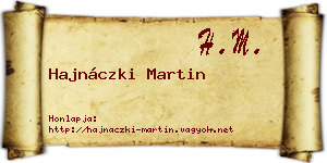 Hajnáczki Martin névjegykártya