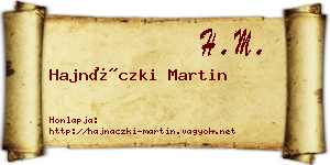 Hajnáczki Martin névjegykártya