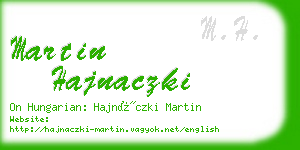 martin hajnaczki business card